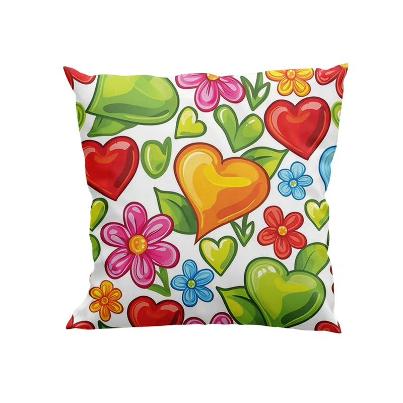 کوسن پاد آفرین مدل گل و قلب کد DKK690