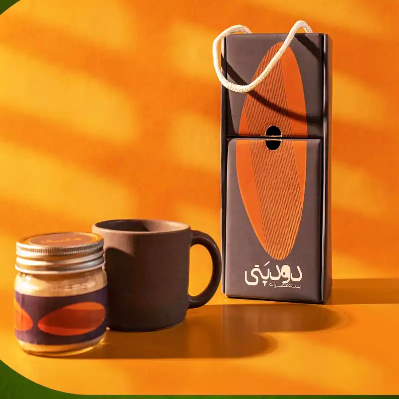 ست ماگ سرامیکی و ماسالا آرا هنر فاخر ایرانی مدل دودپتی مجموعه 2 عددی