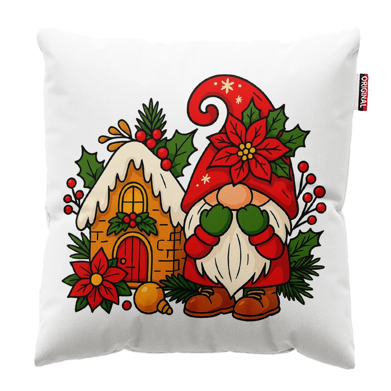 کوسن پاد آفرین مدل کریسمس طرح بابانوئل کاج گوزن آدم برفی کد PK402461 سایز 40*40 سانتی متر