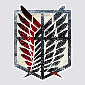 استیکر لپ تاپ پیکسل میکسل مدل انیمه اتک ان تایتان لوگو