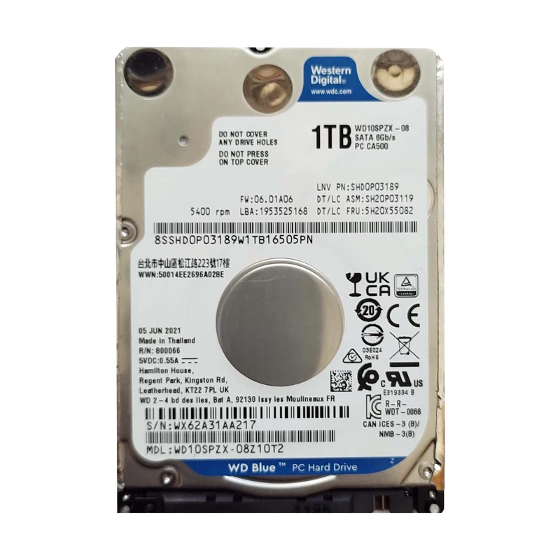 هارددیسک اینترنال وسترن دیجیتال مدل WD10SPZX-08Z10 ظرفیت 1 ترابایت