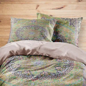 سرویس روتختی مدوپد طرح فرش قم ترنج دایره‌ای مدل C-Ghom105 یک نفره 4 تکه