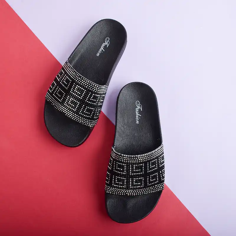 دمپایی زنانه نیکتا مدل نگینی BK.2887