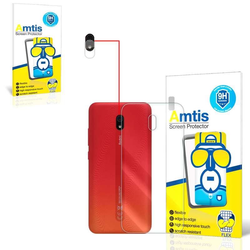 محافظ لنز دوربین امتیس مدل 8 مناسب برای گوشی موبایل شیائومی REDMI 8A به همراه محافظ پشت گوشی