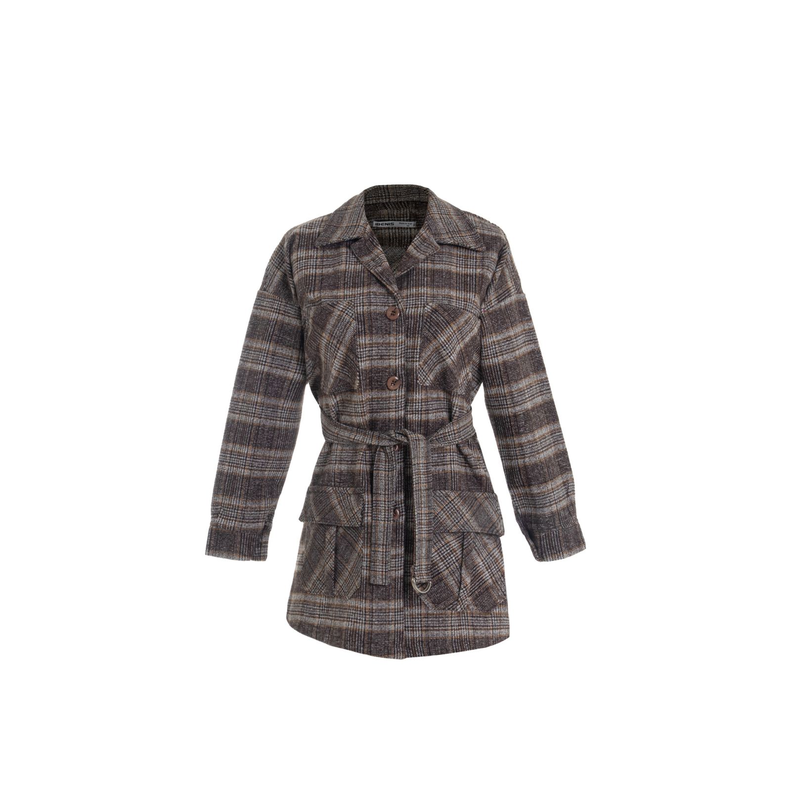 پالتو زنانه بنیس مدل آوینا رنگ قهوه ای