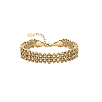 دستبند زنجیری طلا 18 عیار زنانه الی گالری مدل بافت البرناردو پهن