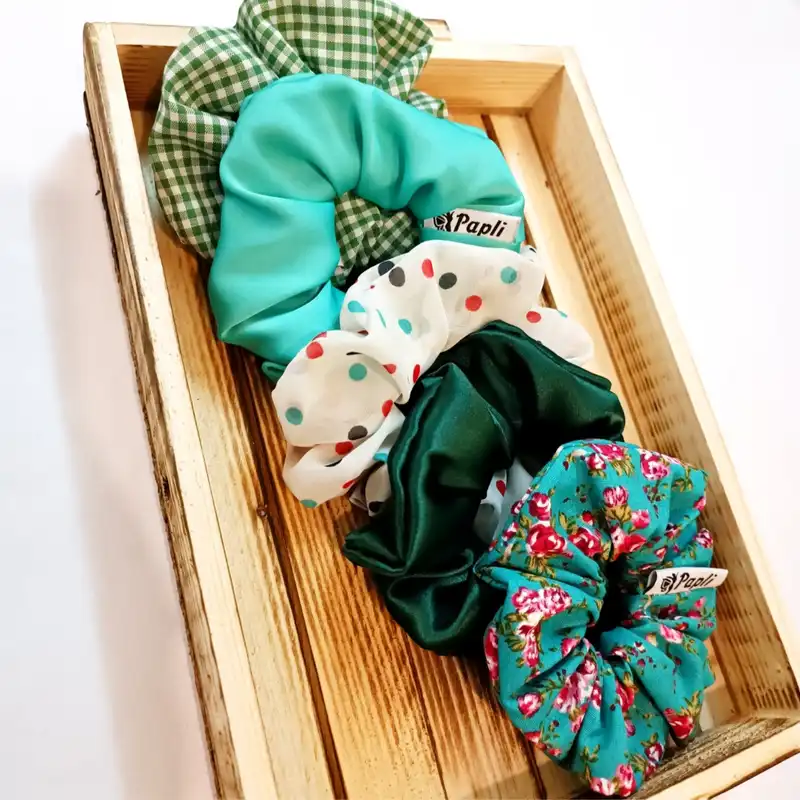 کش مو زنانه مدل اسکرانچی بسته 25 عددی