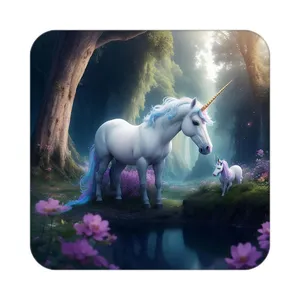 زیر لیوانی کاکتی طرح اسب تک شاخ و یونیکورن مدل mp32703