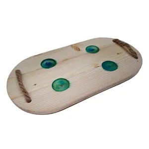 سینی چوبی مدل سکه ای کد T22