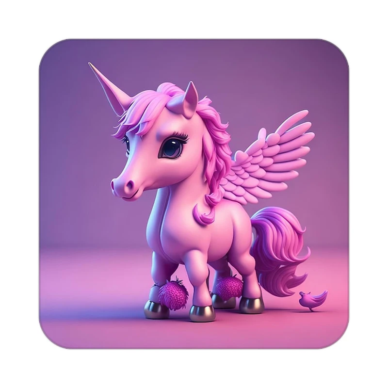 زیر لیوانی کاکتی طرح اسب تک شاخ و یونیکورن مدل mp31766