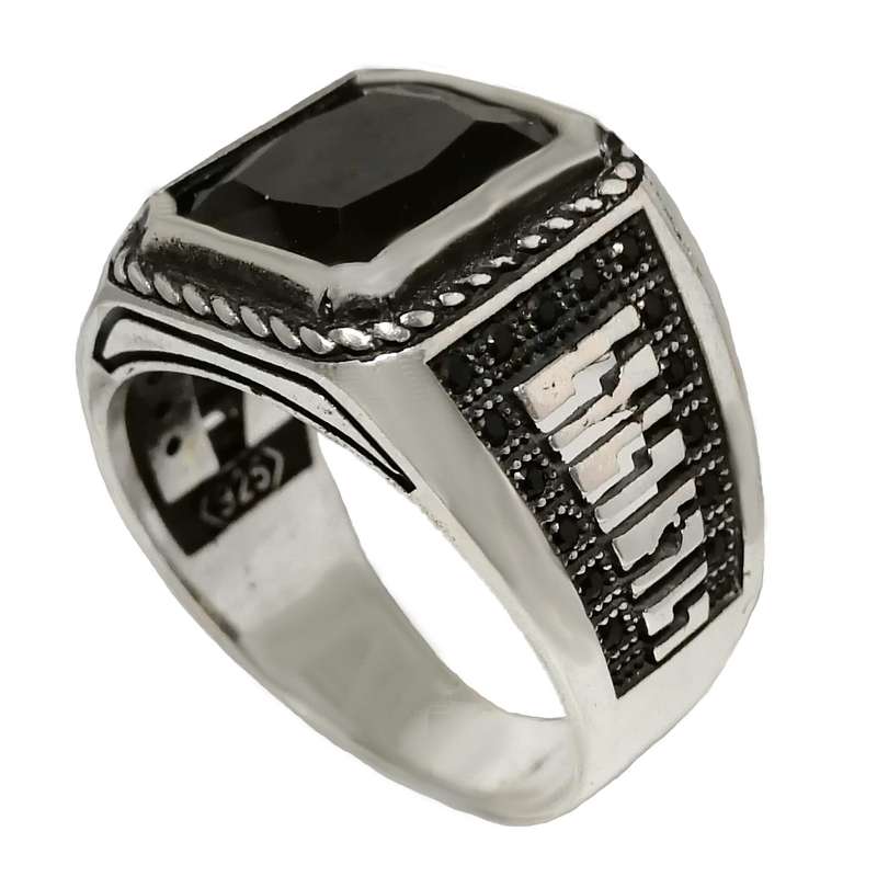 انگشتر نقره مردانه مدل عقیق اسپرت MS9023