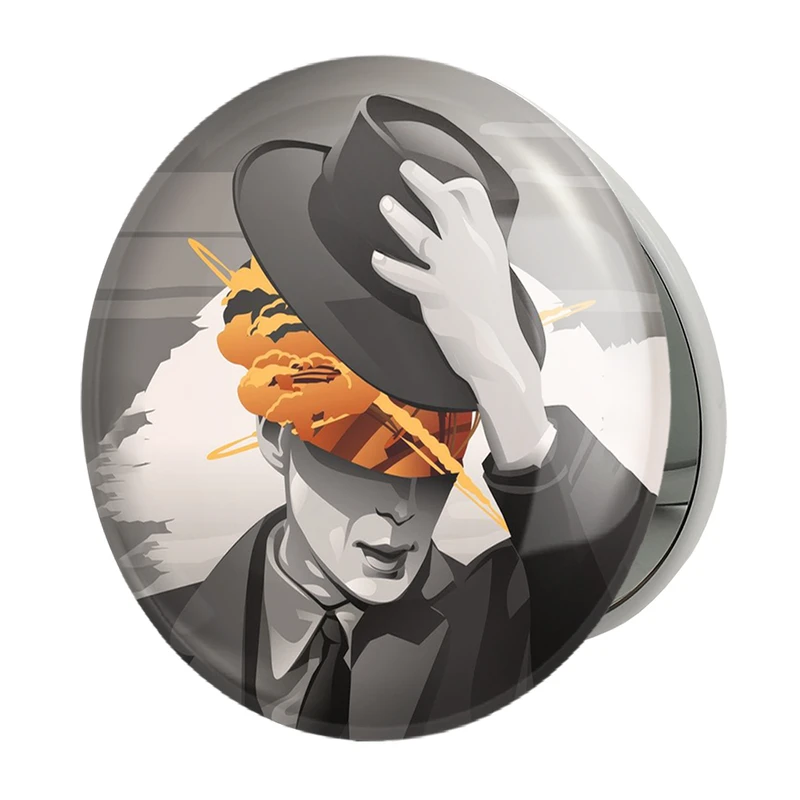 آینه جیبی خندالو طرح اوپنهایمر Oppenheimer مدل تاشو کد 31014