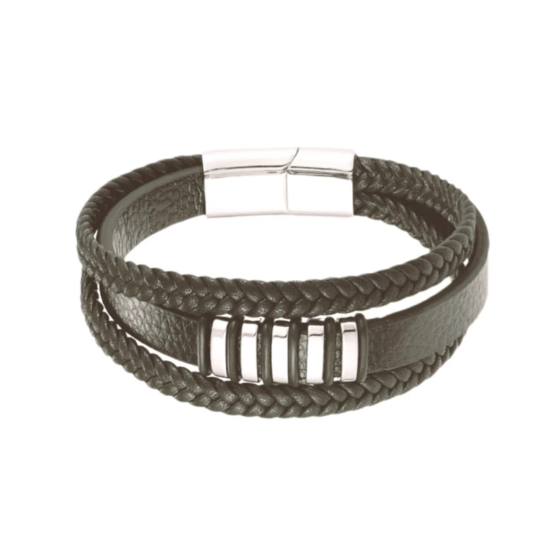 دستبند مردانه مدل نیکولو چرم طبیعی کد 2255