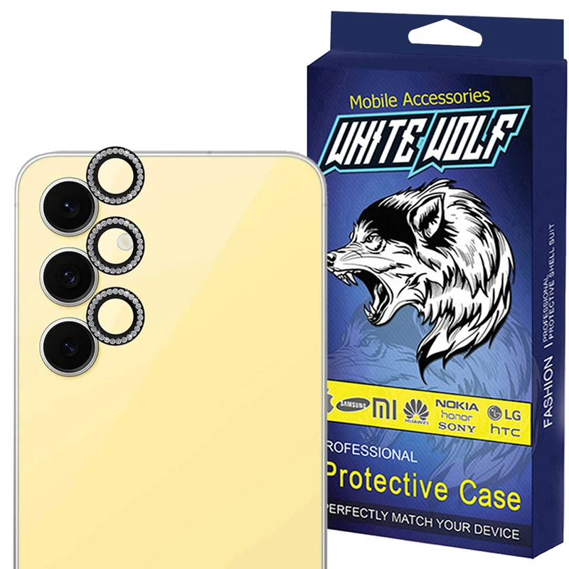 محافظ لنز دوربین شیشه ای وایت ولف مدل W-Shine Ring مناسب برای گوشی موبایل سامسونگ Galaxy S24 FE