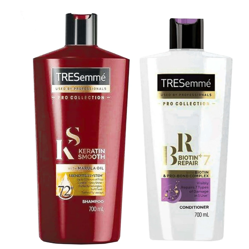 نرم کننده مو ترزمی مدل Biotin Repair 7 حجم 700 میلی لیتر به همراه شامپو مو ترزمی مدل keratin smooth حجم 700 میلی لیتر