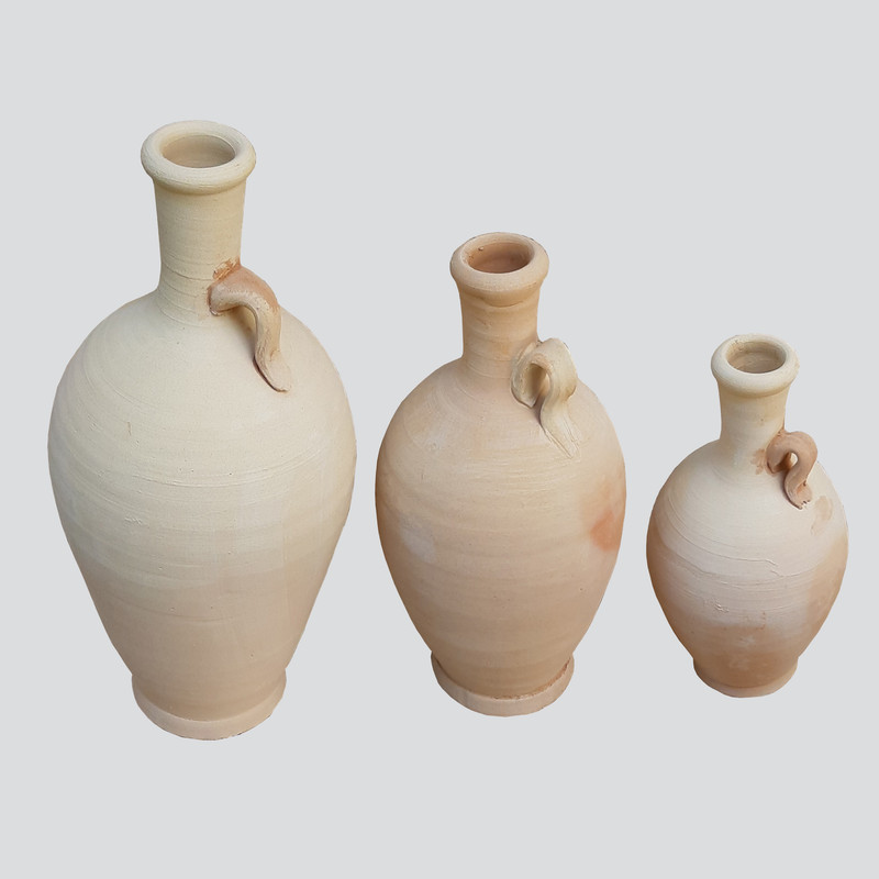 کوزه سفالی خام مدل سنتی کد JSD-000 مجموعه ۳ عددی