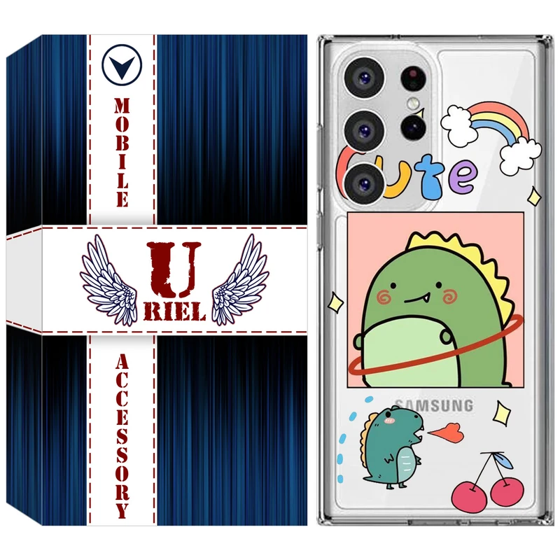 کاور یوریل مدل Clear کد 20 طرح دایناسور مناسب برای گوشی موبایل سامسونگ Galaxy S23 Ultra