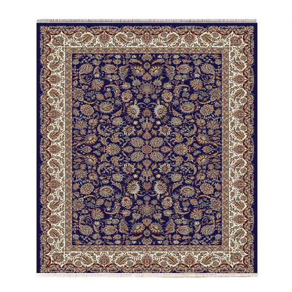 فرش ماشینی فرش مشهد کد 722230 زمینه سرمه ای