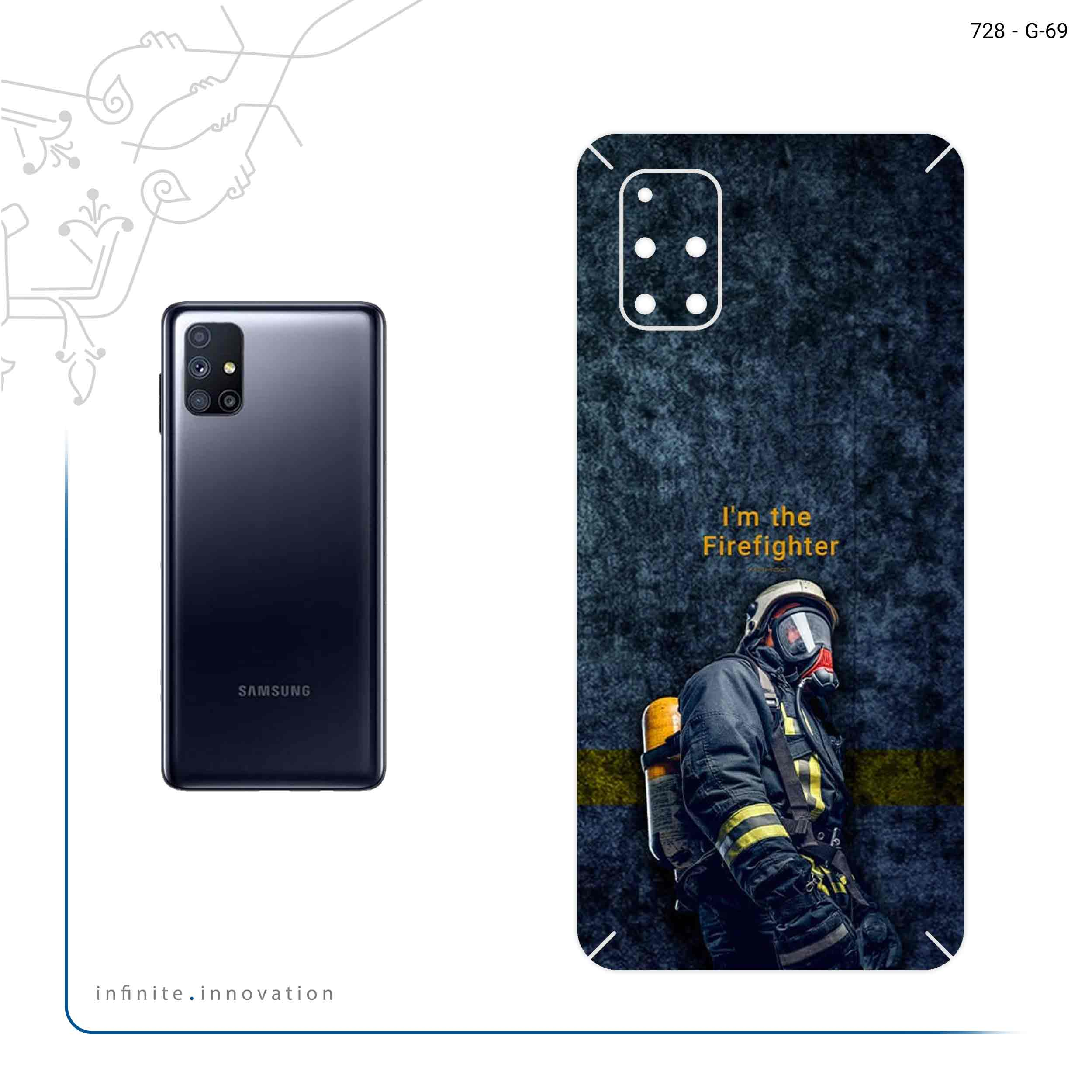 برچسب پوششی ماهوت مدل Firefighter مناسب برای گوشی موبایل سامسونگ Galaxy M51