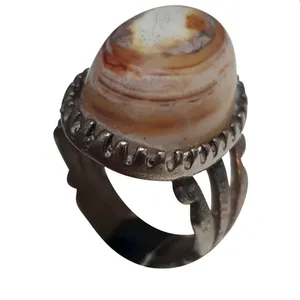 انگشتر نقره مردانه مدل عقیق سه پوست بحرینی A3B214210