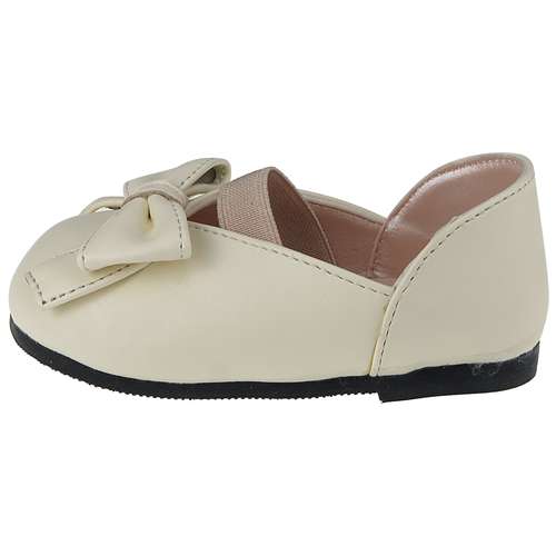 کفش دخترانه مدل عروسکی کشی رنگ کرم