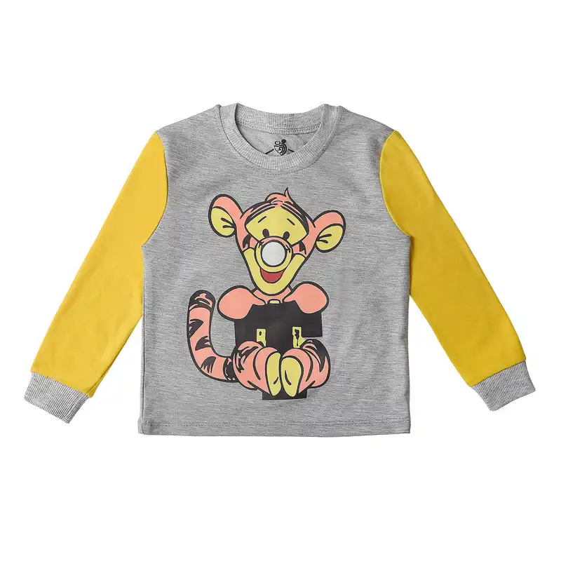 ست تی شرت آستین بلند و شلوار بچگانه سپیدپوش مدل ببر کد 140401