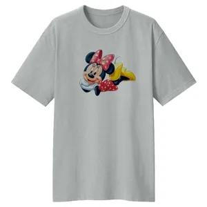 تی شرت لانگ آستین کوتاه  زنانه مدل میکی موس  کد LL122 رنگ طوسی