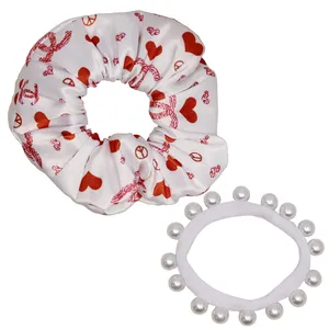 کش مو زنانه اکسسورایز مدل مروارید ساتن قلب مجموعه 2 عددی