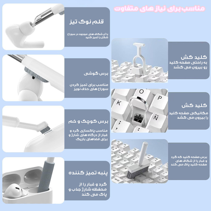کیت تمیز کننده مدل زیر دستی کد QS-22 22 in 1