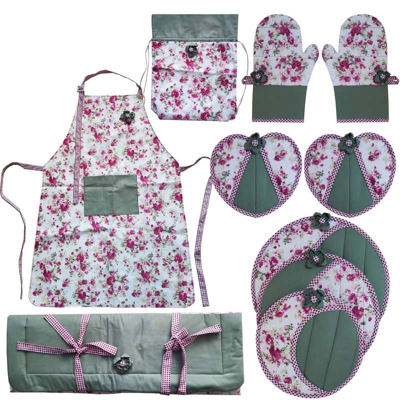 سرویس آشپزخانه 10 تکه طرح گل مدل TS100