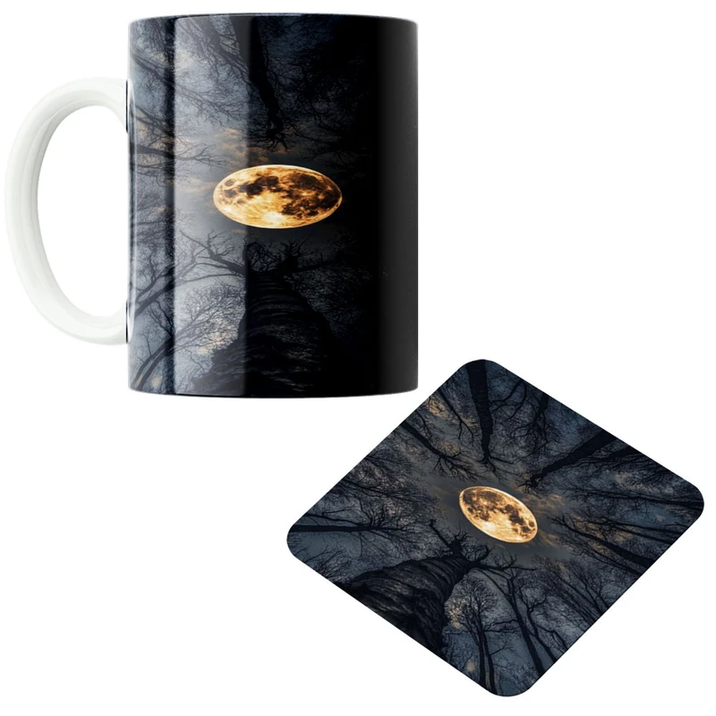 ماگ پاد آفرین مدل ماه کد 690 به همراه زیر لیوانی 