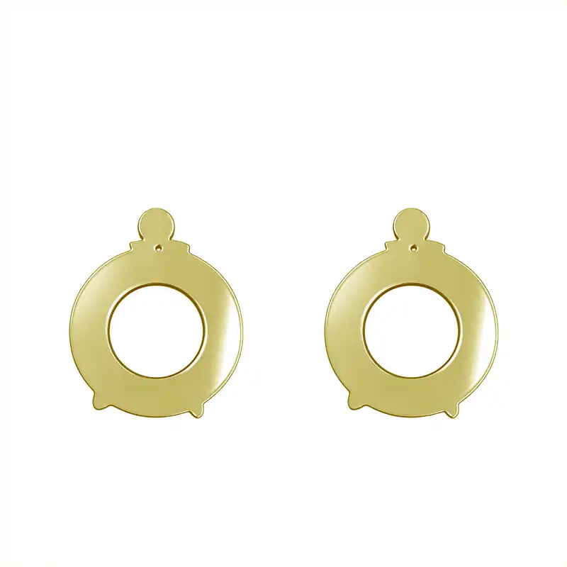 گوشواره طلا 18 عیار زنانه مدوپد مدل هندسی کد GA1-15080