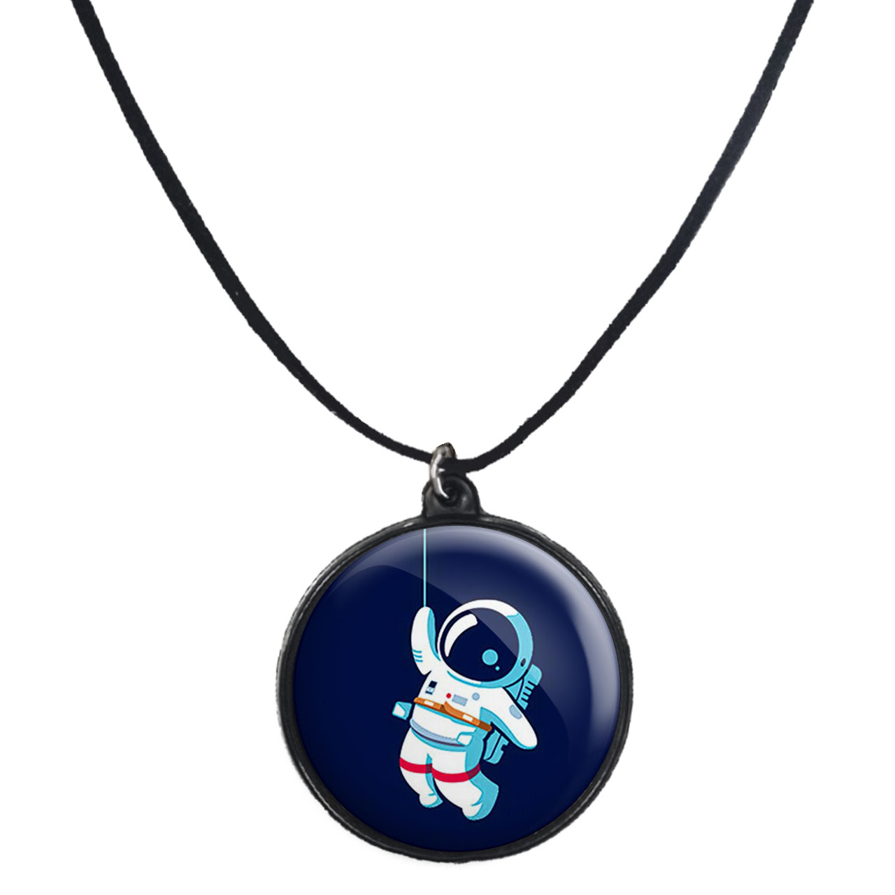 گردنبند پرمانه طرح فضانورد کد pmb.10377 مدل دو طرفه