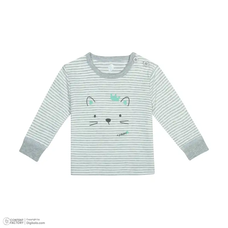 ست تی شرت آستین بلند و شلوار نوزادی مدل 1048-093