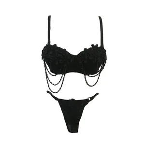 ست شورت و سوتین زنانه مدل گل دار عربی