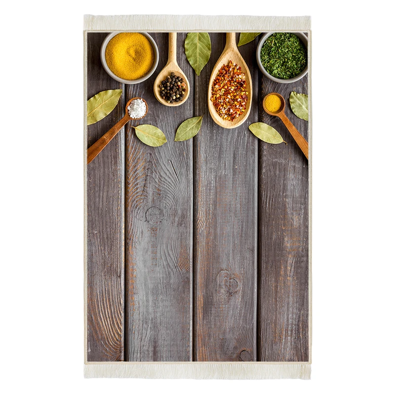 فرش ماشینی هانوکس مدل مدرن طرح چوب و ادویه کد AHC-889-1