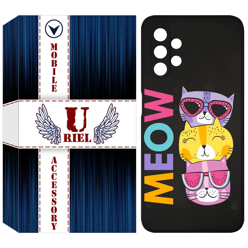 کاور یوریل  مدل KSH کد 57 طرح گربه مناسب برای گوشی موبایل سامسونگ Galaxy A13