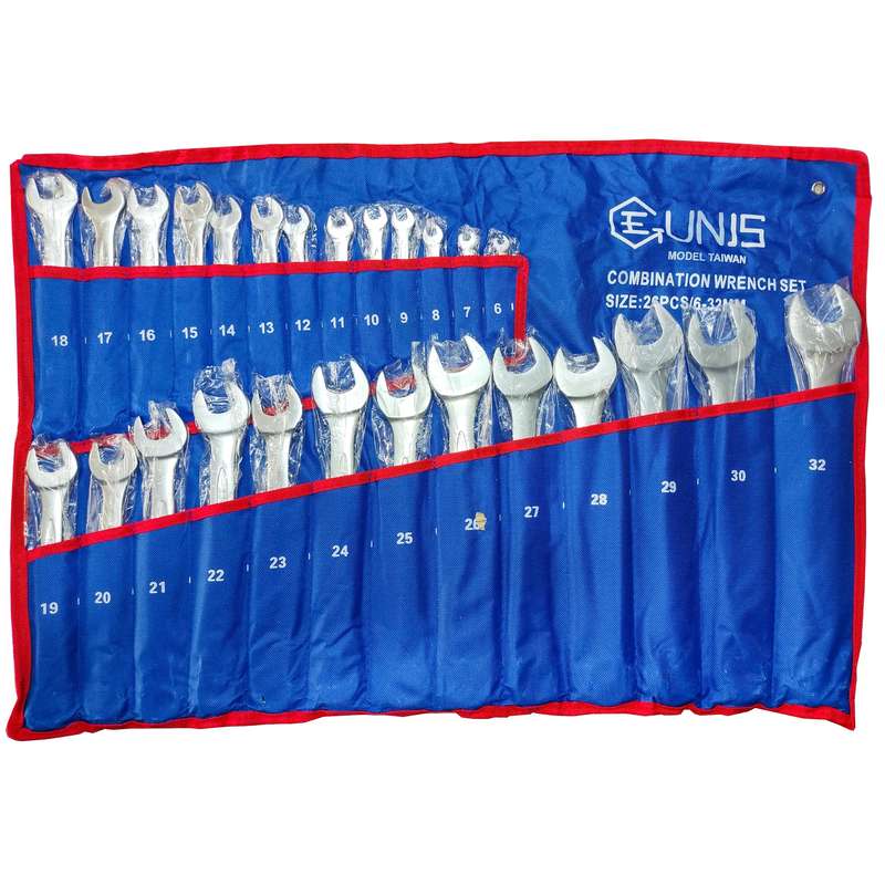 آچار یکسر تخت و یکسر رینگی مدل XHK-2051 مجموعه 26 عددی