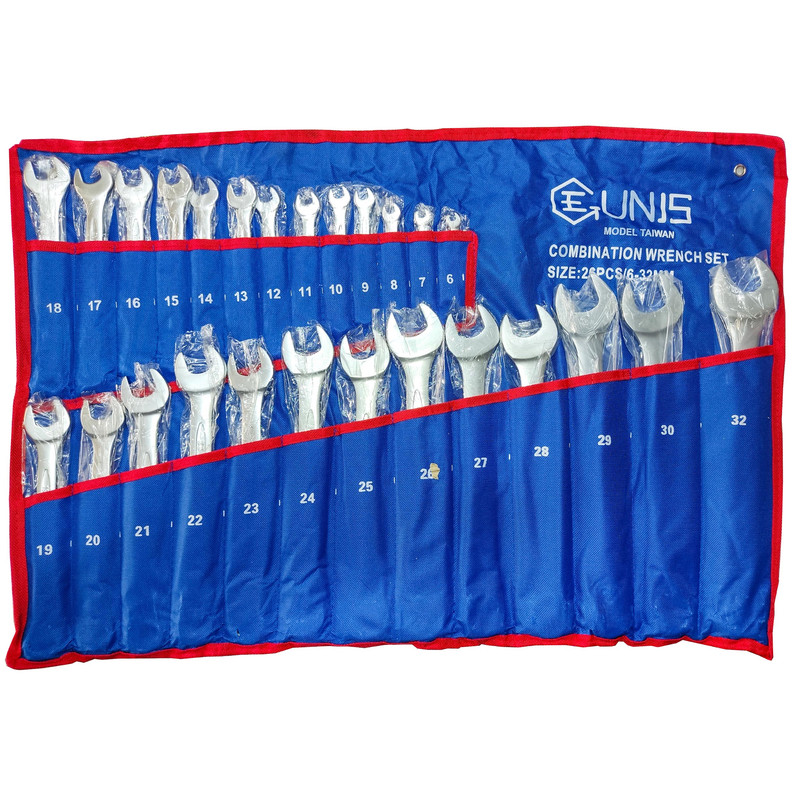 آچار یکسر تخت و یکسر رینگی مدل XHK-2051 مجموعه 26 عددی