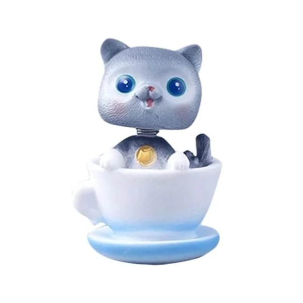 فیگور مدل گربه کله فنری کد BC ارتفاع 7 سانتی متر