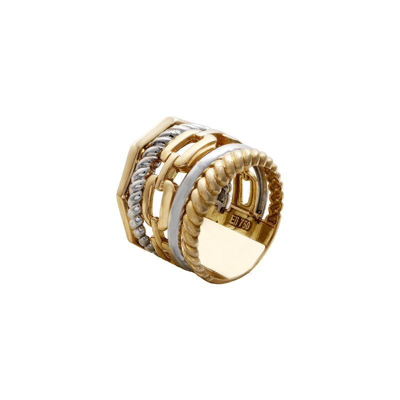 انگشتر طلا 18 عیار زنانه با طرح پورتوفینو الی گالری مدل کشیده سایز 55