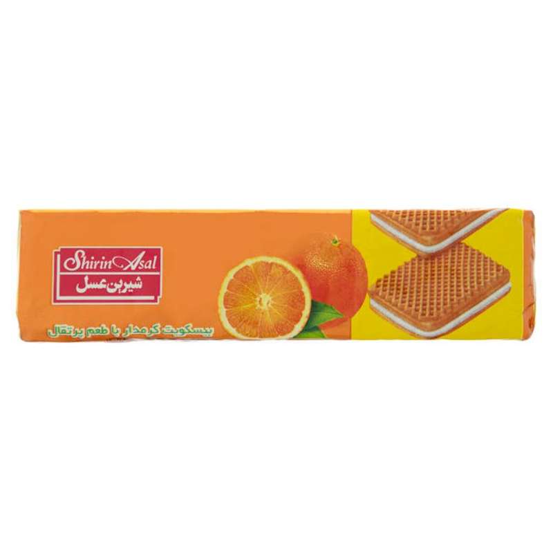 بیسکویت کرمدار پرتقال شیرین عسل - 120 گرم بسته 20 عددی 