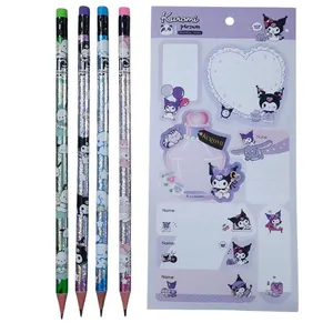 مداد مشکی پرودون با درجه سختی HB مدل شاین دار طرح کرومی و دوستان کد mn023 بسته 5 عددی