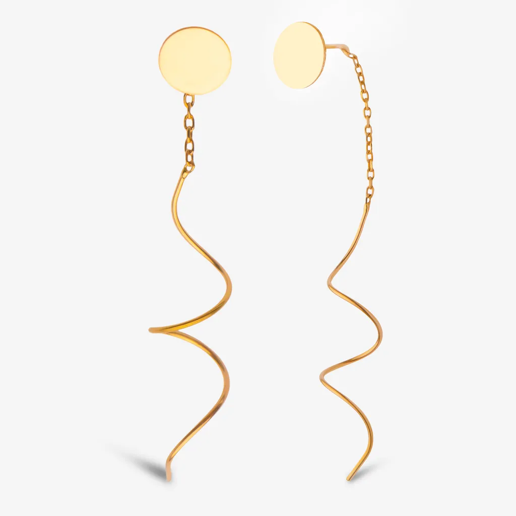 گوشواره بخیه‌ای طلا 18 عیار زنانه ناریا مدل S11-4
