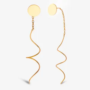 گوشواره بخیه‌ای طلا 18 عیار زنانه ناریا مدل S11-4