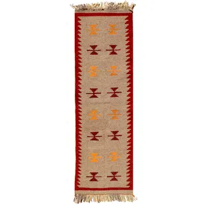 گلیم دستبافت کناره طول دو متر مدل قشقایی کد GH99057