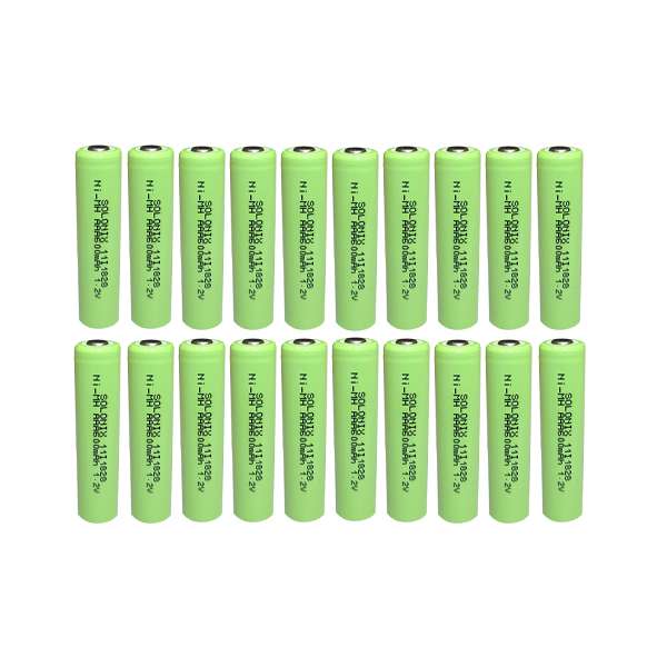 باتری نیم قلمی قابل شارژ سولونیکس مدل Ni-MH 600mAh FLAT مجموعه 20 عددی