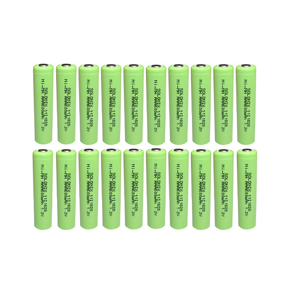 باتری نیم قلمی قابل شارژ سولونیکس مدل Ni-MH 600mAh FLAT مجموعه 20 عددی