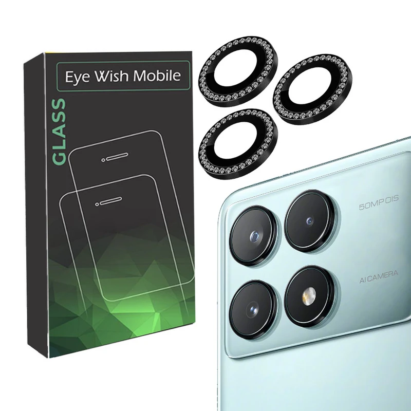 محافظ لنز دوربین آی ویش مدل رینگی نگین دار مناسب برای گوشی موبایل شیائومی Poco X6 Pro