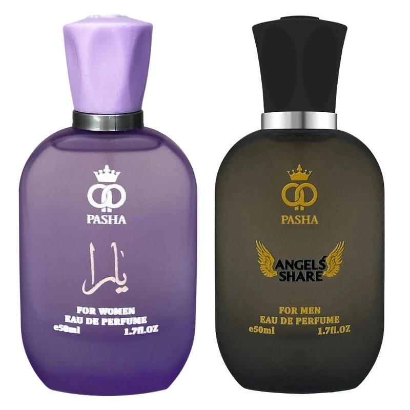 ادوپرفیوم پاشا مدل یارا و آنجلز شیر با رایحه معتدل حجم 50 میلی‌لیتر بسته 2 عددی